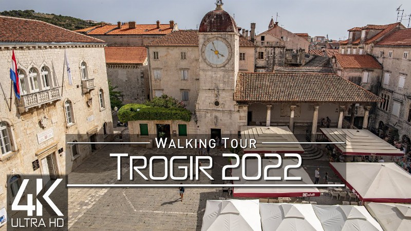 【4k 60fps】🇭🇷 Virtual Walking Tour: 🚶 «trogir - Croatia 2022» 🎧 Original Sounds 🚫 No Comment 📺 Asmr