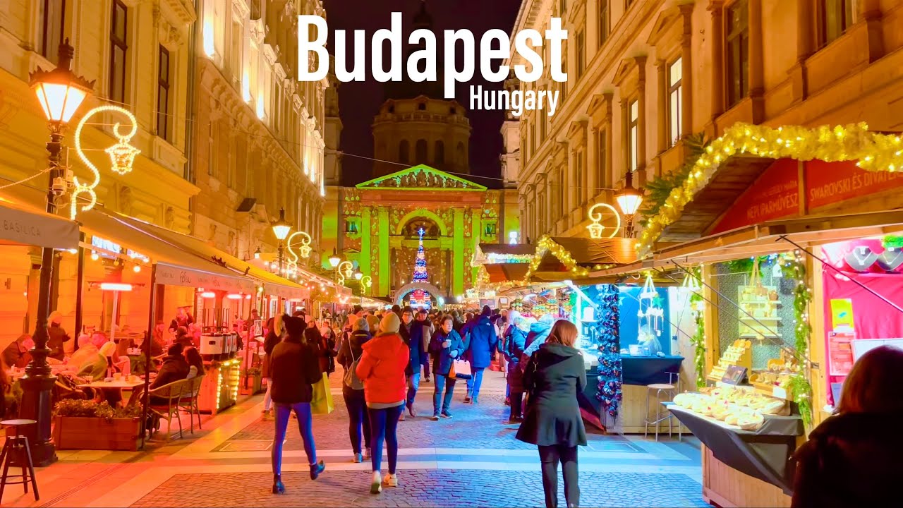 Budapest Hungary 🇭🇺 - Christmas Walk 🎅- December 2021 - 4k-hdr Walking Tour (▶2hours)