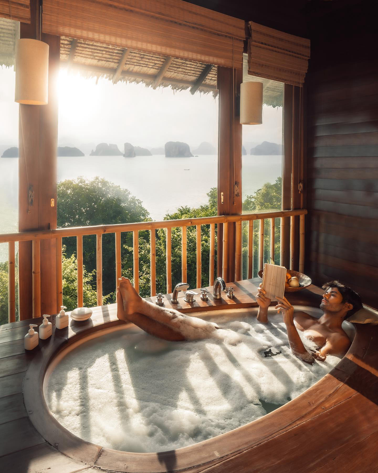 image  1 Dr.Ali Alsulaiman - Morning bath with my favourite hotel view in Thailand at #sixsensesyaonoi
