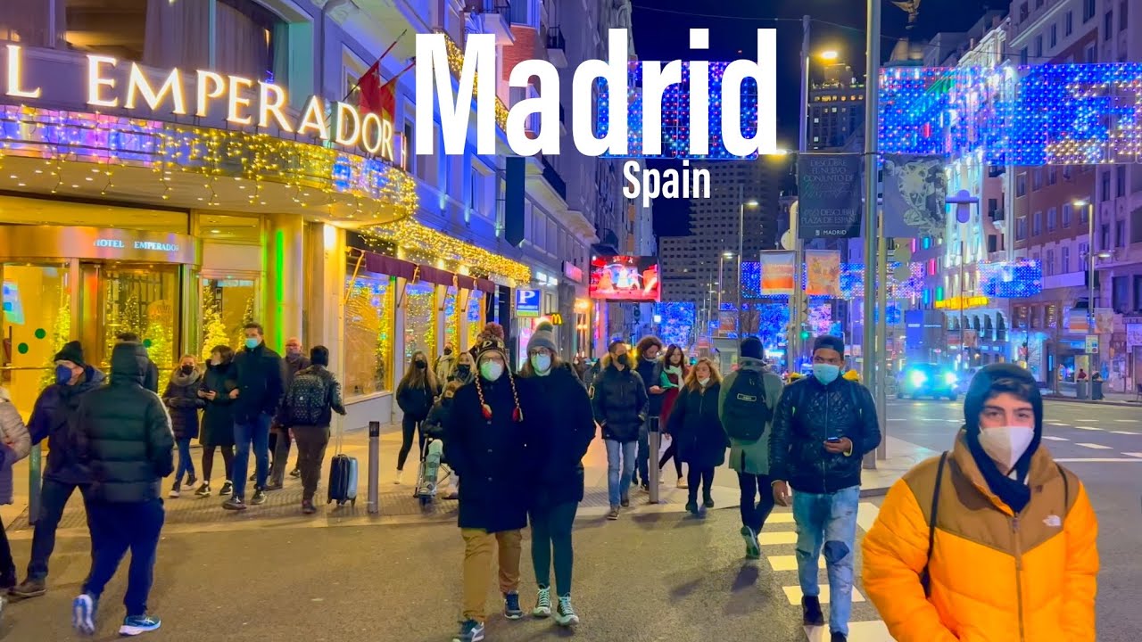 Madrid Spain 🇪🇸 - Night Walk 2022 - 4k-hdr 60fps Walking Tour (▶106min)