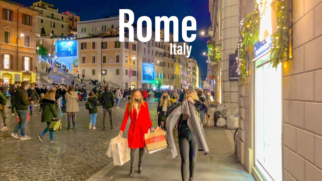 Rome Italy 🇮🇹 - Christmas Walk 🎅- December 2021 - 4k-hdr Walking Tour (▶75min)