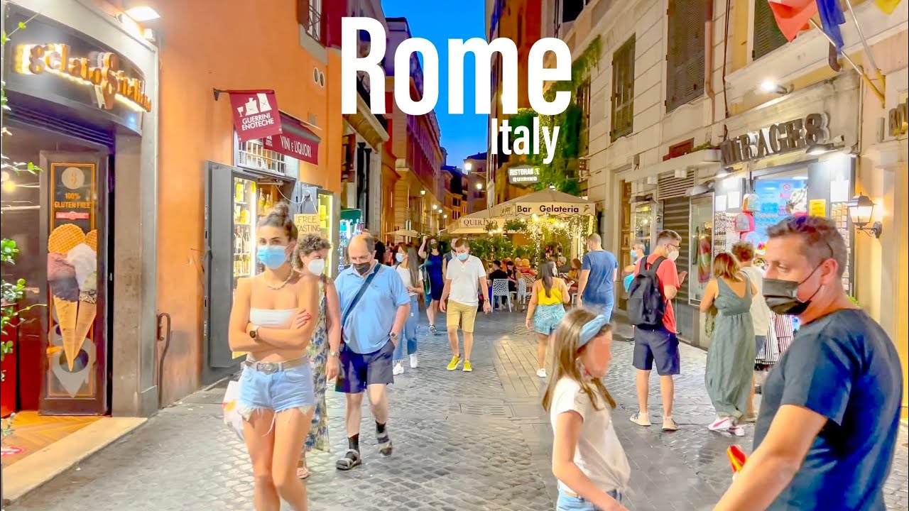 Rome Italy 🇮🇹 - Night Walk - September 2021 - 4k-hdr Walking Tour (▶95min)